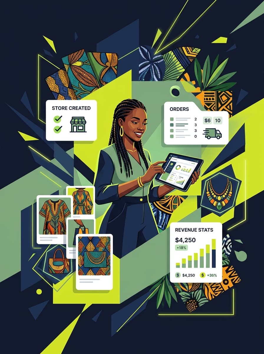 Omoja merchant dashboard illustration